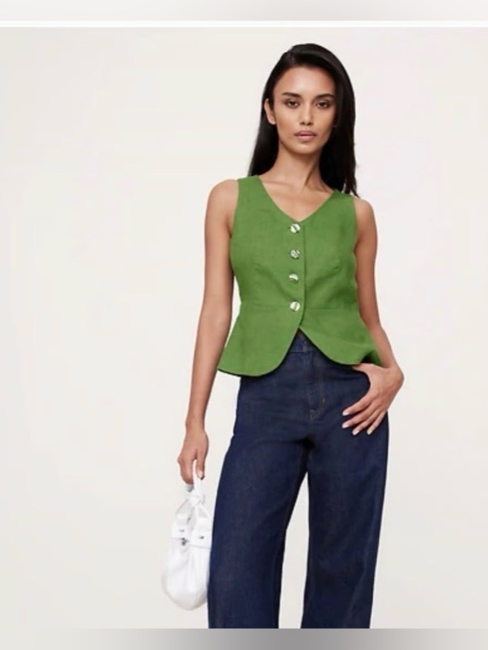 NWT banana republic size 18 linen button front vest